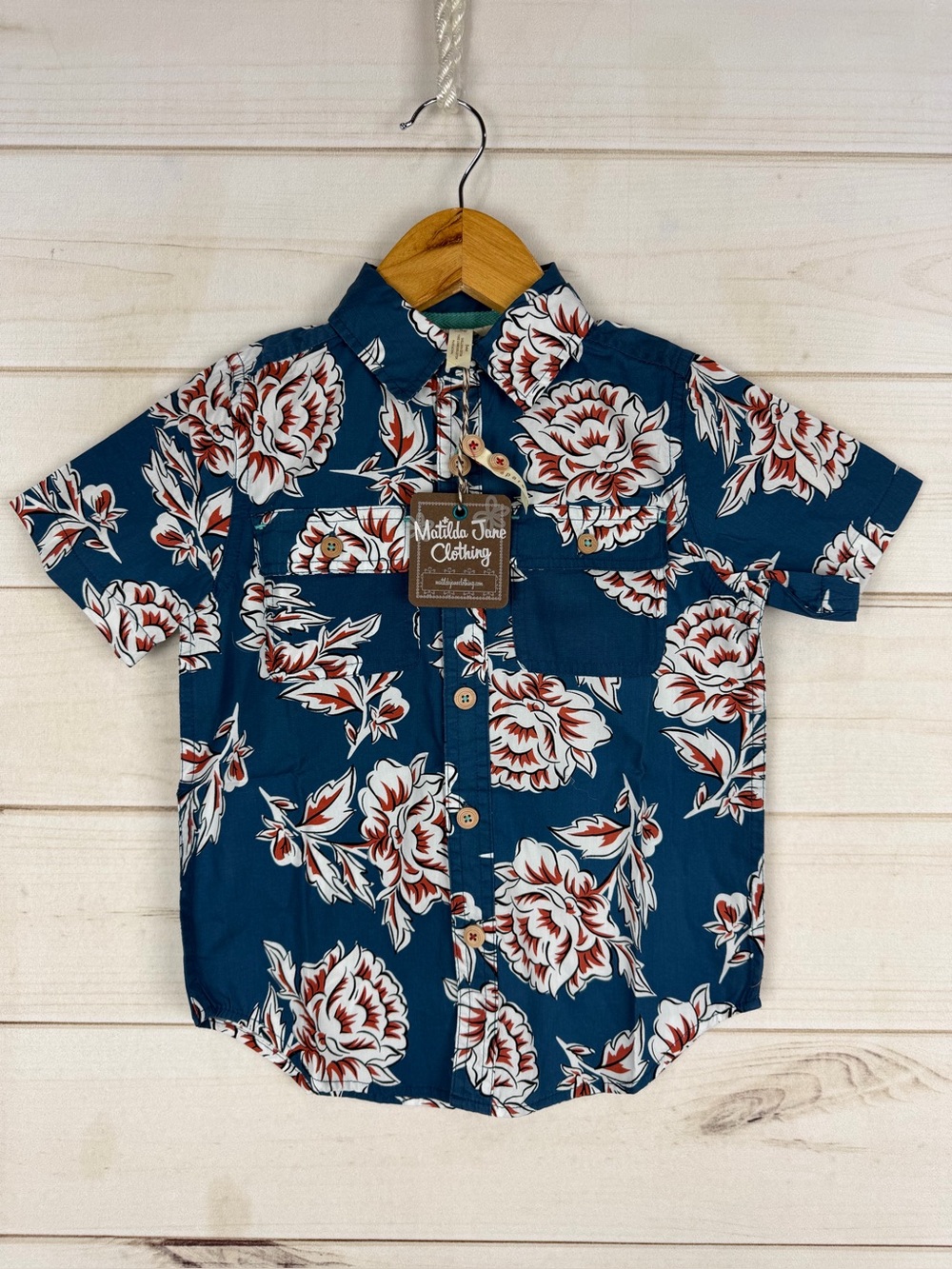 Matilda Jane Blue Floral Paradise Calls Button Up